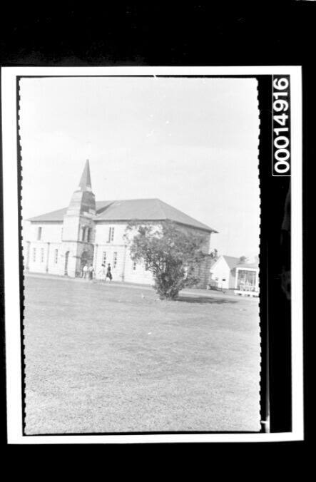 People entering a stone church at Nuku'alofa, Tonga