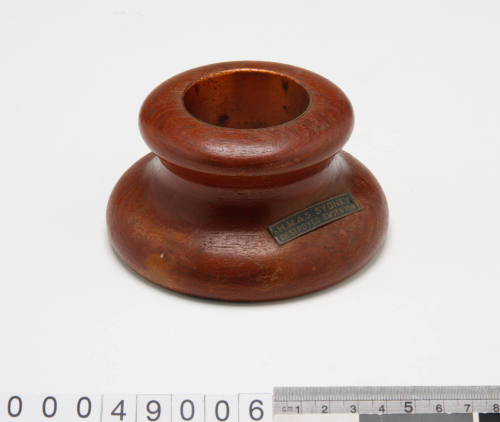 Candle holder made from timber of the HMAS SYDNEY (I)