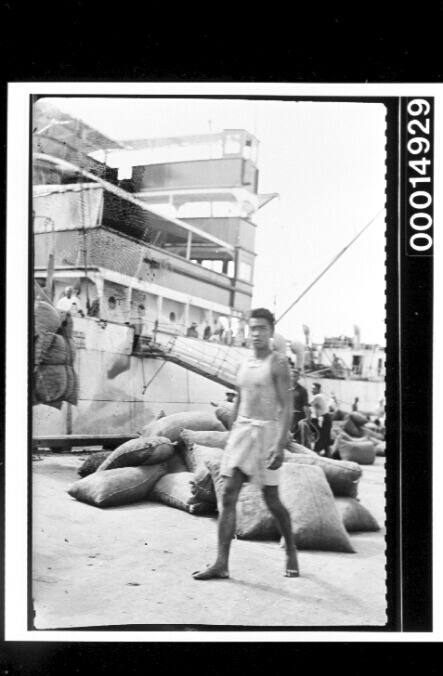 Wharf labourer at Nuku'alofa port, Tonga