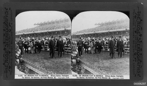 American fleet in Australia, dignitaries at the military review in Melbourne