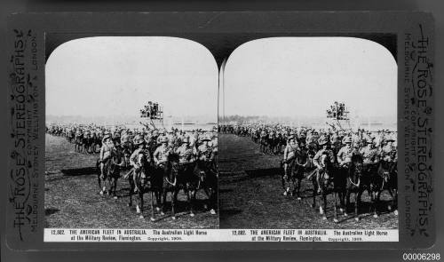 American fleet in Australia, Australian light horse at military review