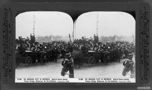 American fleet in Australia, Rear-Admiral Sperry leaving Prince's Bridge