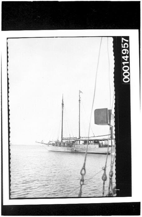 Large two-masted yacht moored at Bora Bora