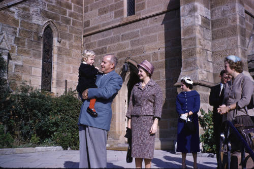 Photograph of the christening of Christine Valia