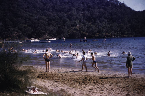 Image of people in swimming race at Woolahra Distict Camp