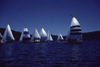 Image of vessels sailing in a Pittwater to Sydney race December 1961