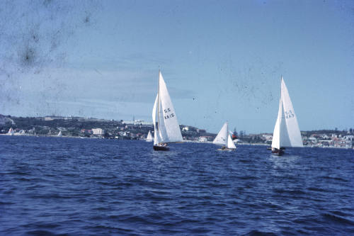 Two 5.5 sail boats under sail