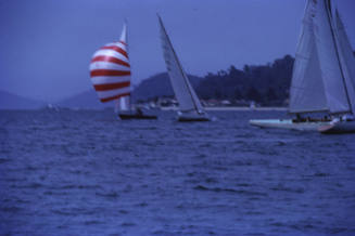 Sail boats tacking to port and to starboard