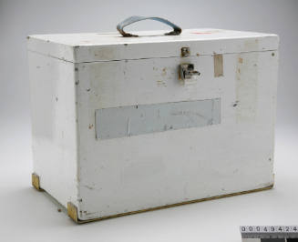 Wooden box to house a Kodak K100 Turret camera in underwater housing