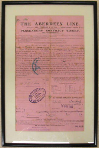 Passenger's contract ticket for TSS EURIPIDES