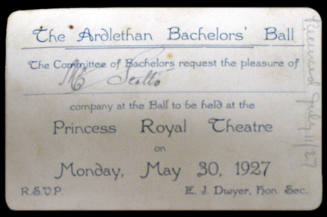 Invitation to the Ardlethan Bachelors' Ball