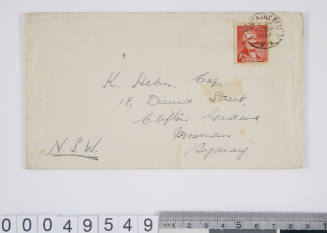 Envelope for a letter sent to Basil Helm
