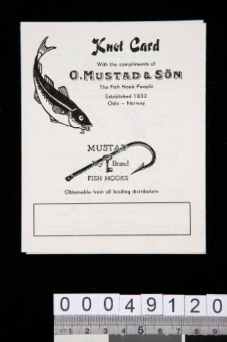 Complimentary Knot Card from O Mustad & Sön