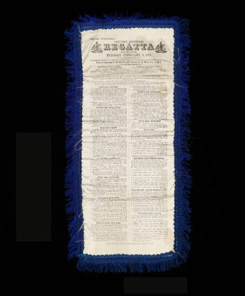 Official silk program for the forty-first Royal Hobart Anniversary Regatta in 1879