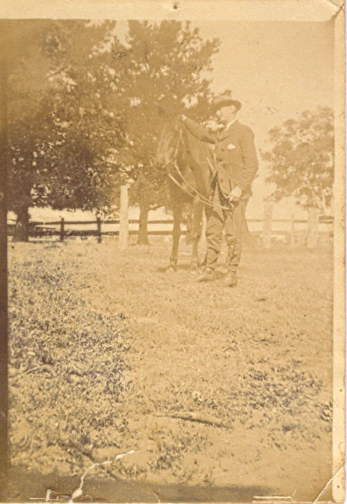 Photograph of Nassel Edwards and his horse