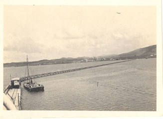 Photograph depicting the wharf at Portland, New Zealand