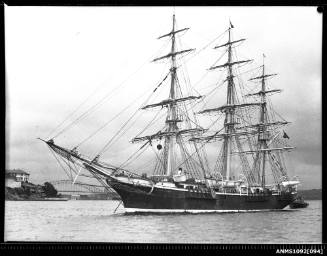 Three-masted ship JOSEPH CONRAD anchored near Darling Point in Sydney Harbour