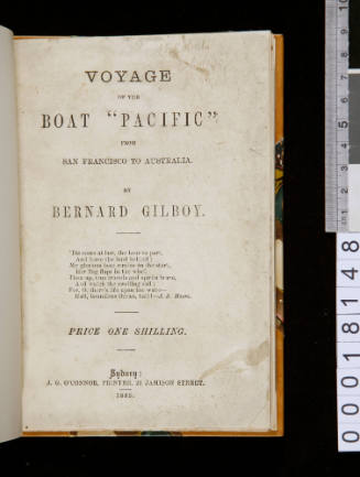 Voyage of the boat "PACIFIC'