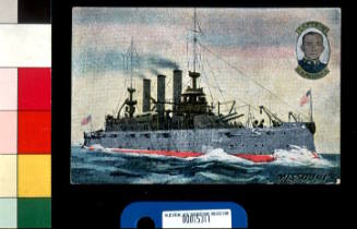 UNITED STATES SHIP "MISSOURI", PRINTED OFF - SET LITHOGRAPH ON CARD