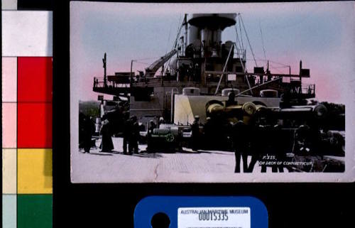 DECK OF "CONNECTICUT", HAND - COLOURED SILVER GELATIN PRINT SET ON CARD