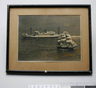 Photograph of MV MALAITA and JOSEPH CONRAD at Sydney Heads