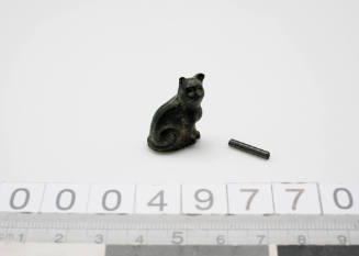 Small black cat trinket and metal bar