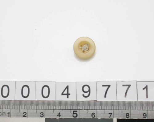 Pale yellow plastic button