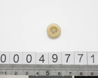 Pale yellow plastic button