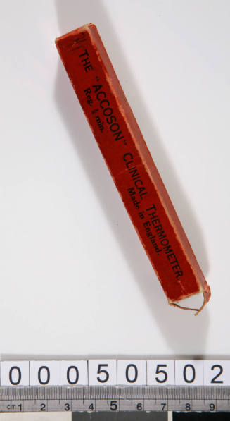 A clinical thermometer box