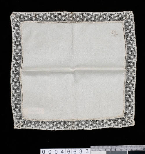 Handkerchief with lace border