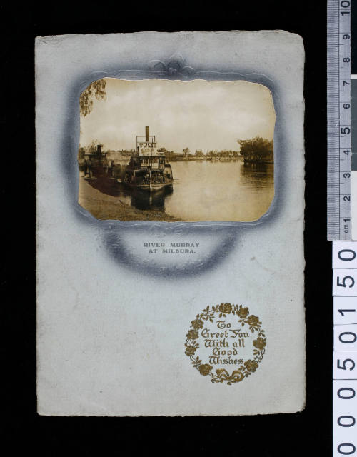 Christmas card of River Murray at Mildura from Ted to Jack, 1914