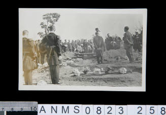 Silver gelatin photograph of funeral ceremony