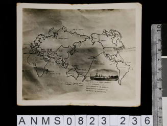 Route of HMAS MELBOURNE to Portsmouth and the route of HMAS AUSTRALIA back to Sydney