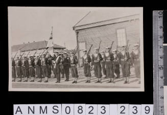 Silver gelatin photograph depicting large group of sailor's during ceremony