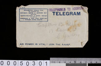 Telegram envelope addressed to Basil Helm