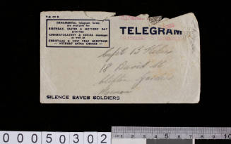 Telegram envelope addressed to Basil Helm