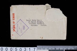 Envelope addressed to Basil Helm