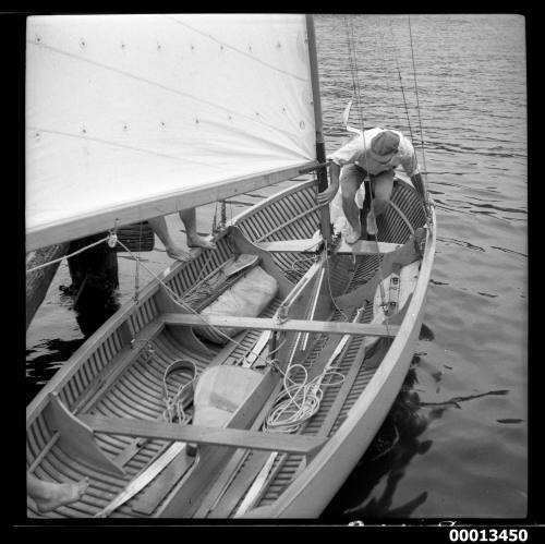 New Zealand yacht RESULT on Sydney Harbour for the 1951 World's 18-foot skiffs Championship
