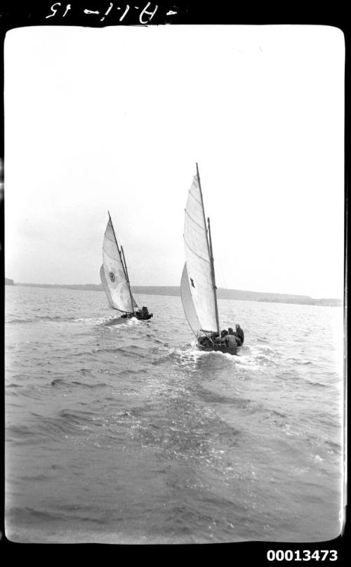 18-foot skiffs RUBY A and CULEX on Sydney Harbour