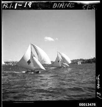 18-foot skiff DIANE on Sydney Harbour