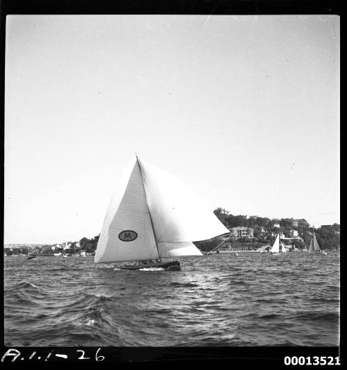 Champion 18-foot skiff MYRA TOO on Sydney Harbour