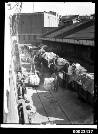 YAKIKO MARU, Mitsui Line loading wheat Darling Harbour