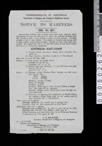 Notice to Mariners No. 30