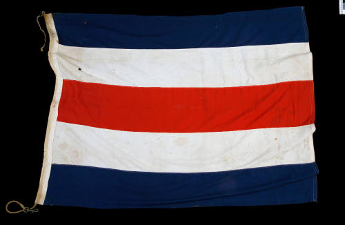 Signal flag with navy, white and red stripes