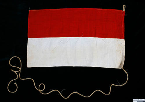 Red and white striped signal flag