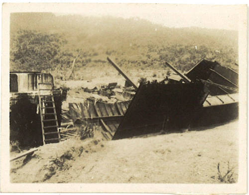 Photograph depicting piles of debris