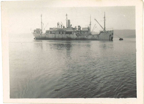 Photograph depicting a vessel anchored