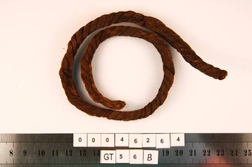 Rope piece excavated from the wreck of the VERGULDE DRAECK