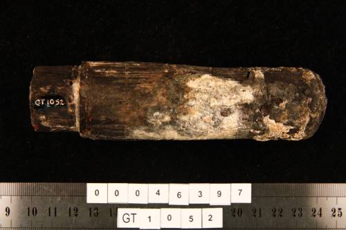 Wood handle from the wreck of the VERGULDE DRAECK