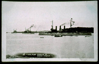 USA Fleet steaming up Sydney Harbour